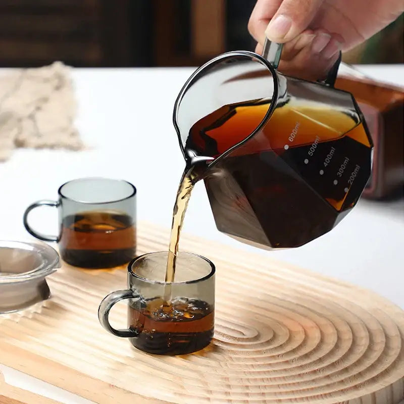 Octagonal glass coffee kettle kitchen faceted clear dripper