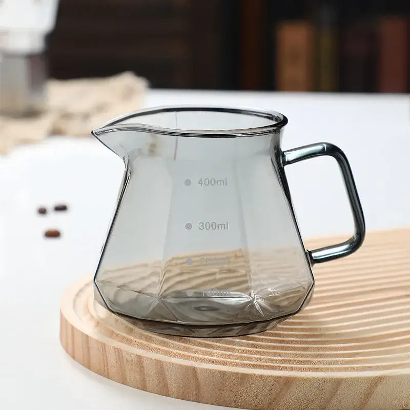 Octagonal glass coffee kettle kitchen faceted clear dripper