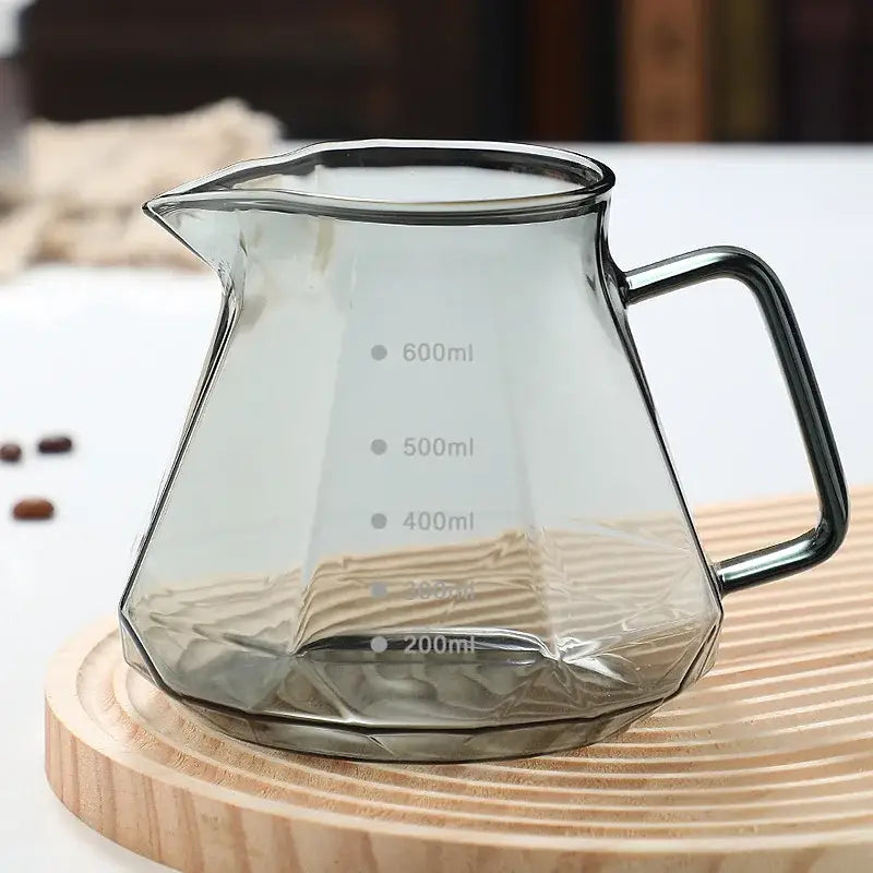 Octagonal glass coffee kettle kitchen faceted clear dripper