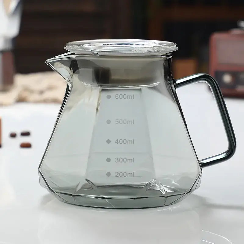 Octagonal glass coffee kettle kitchen faceted clear dripper