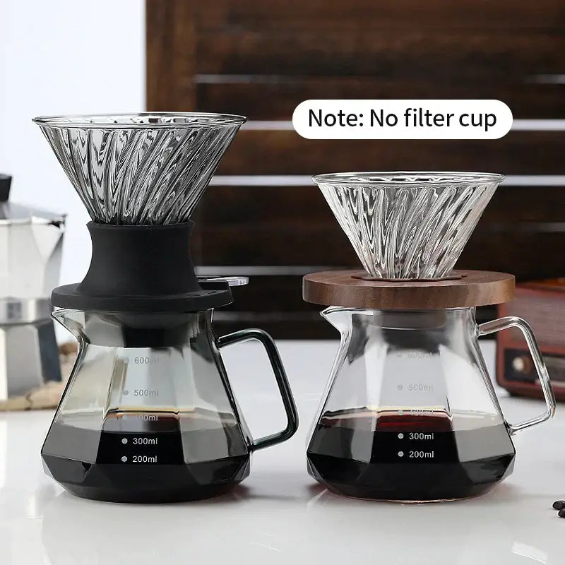 Octagonal glass coffee kettle kitchen faceted clear dripper