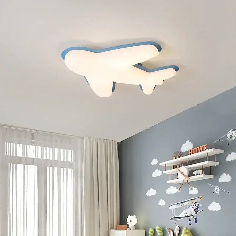 Off-white airplane ceiling chandelier for children's room