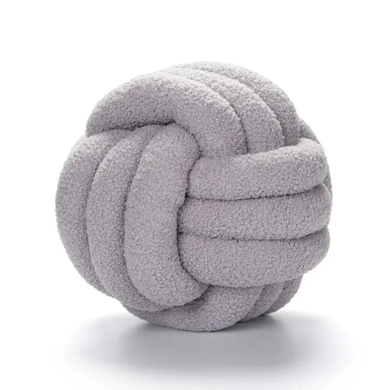 Off-white boucle knotted circle throw pillows bedroom decor