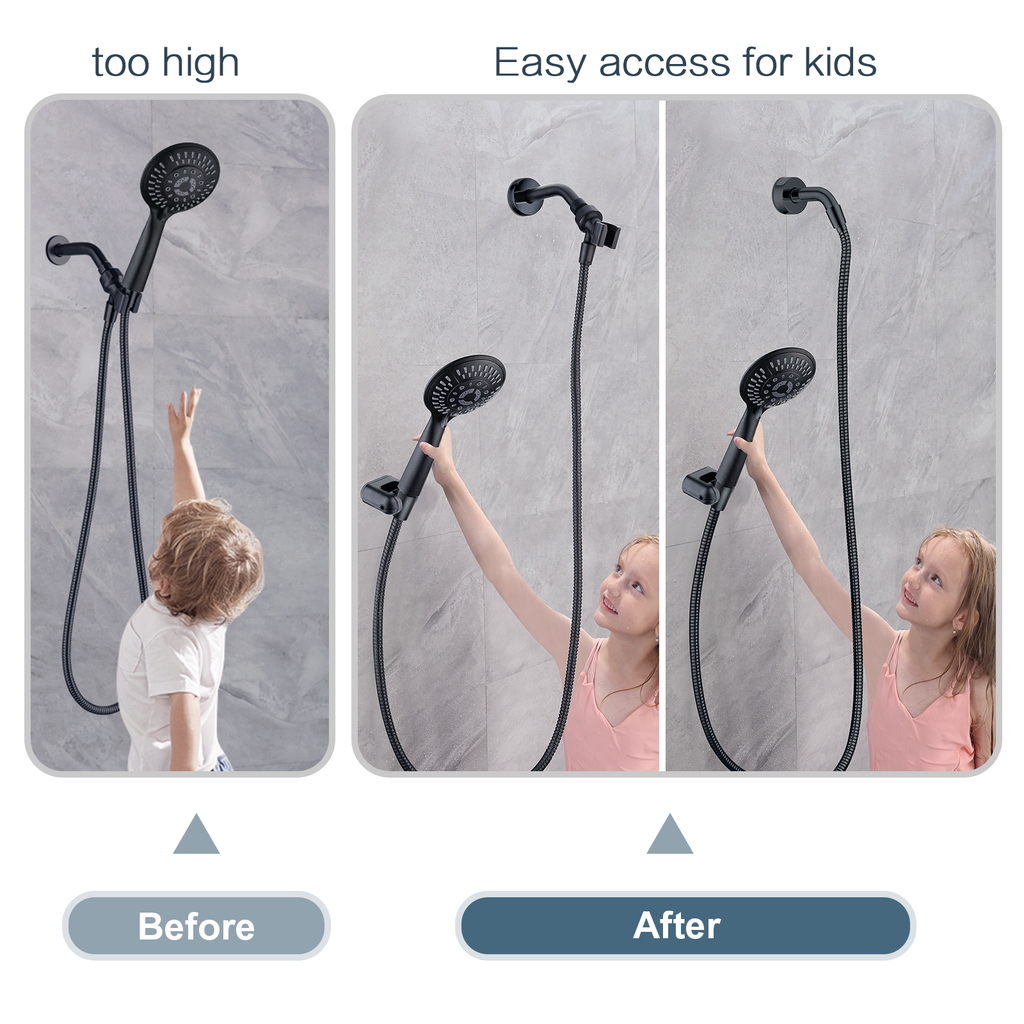 Adjustable Handheld Shower Head Holder with 1/2-Inch Connection