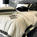 Olive and dark gray 1400tc egyptian cotton bedding set bedroom