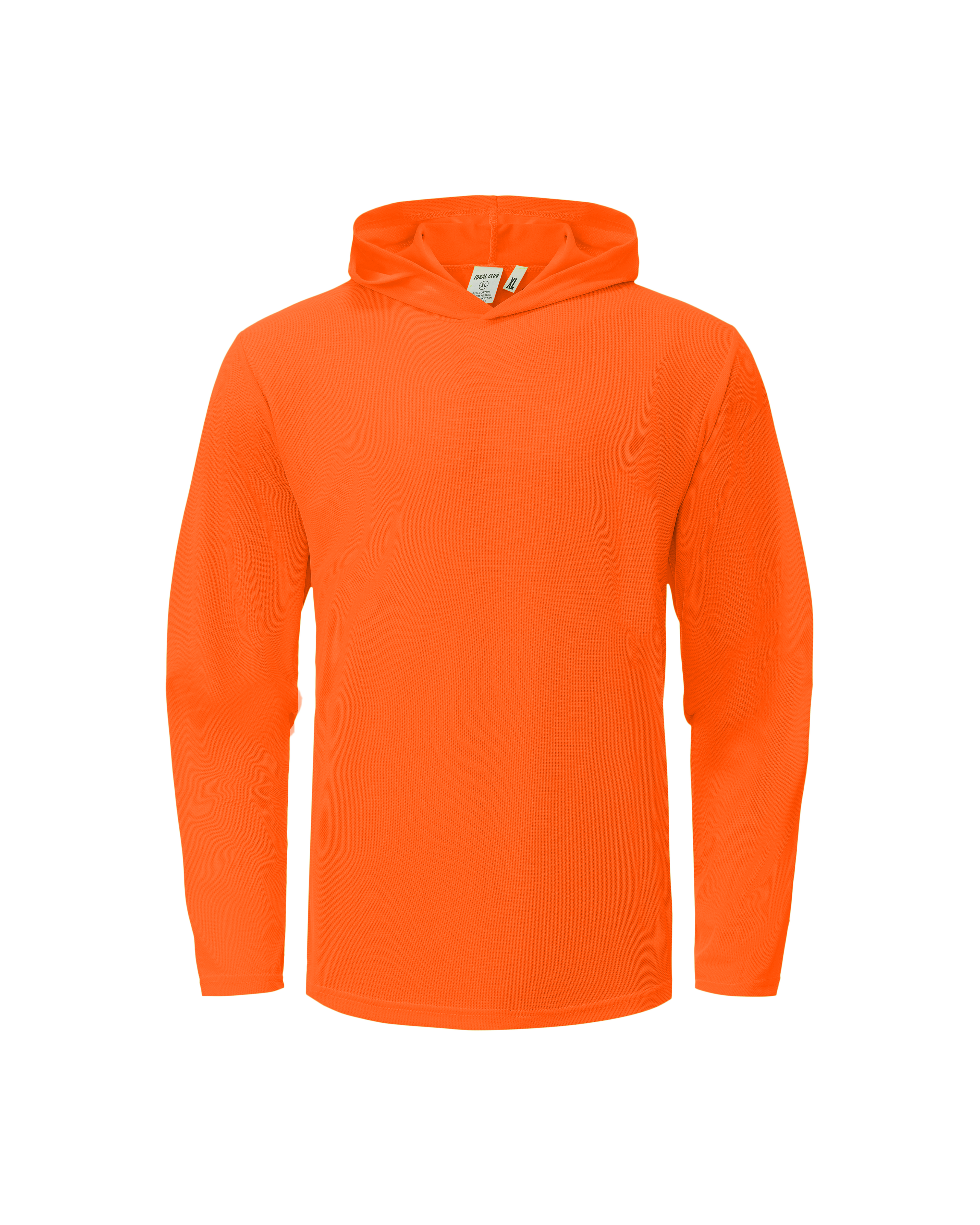 Ideal Club High Visibility Non Reflector Orange Long Sleeve Safety Hoodie [R]