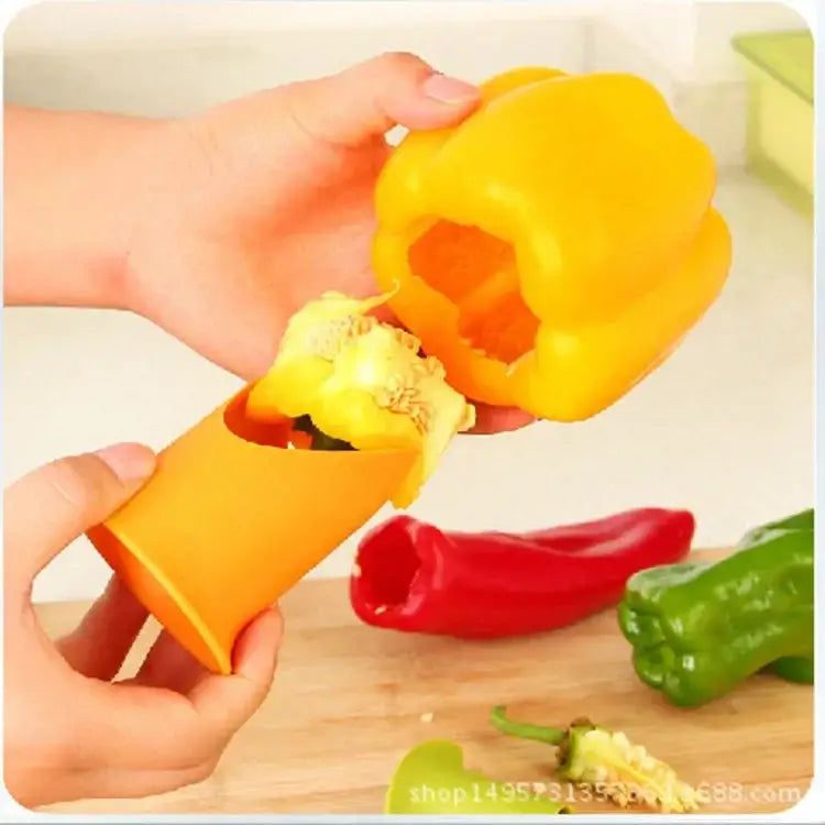 Orange 2pcs vegetable cutter corer seed remover kitchen gadget