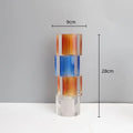 Orange & blue clear crystal mosaic vase living room candle holder