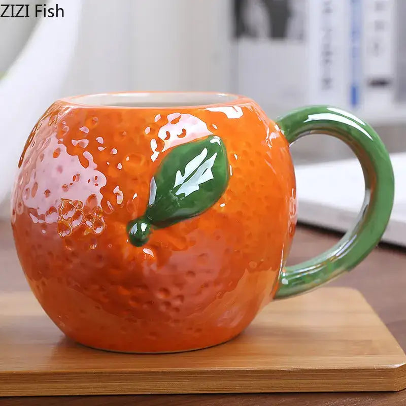 Orange pumpkin fruit ceramic cup kitchen breakfast mug