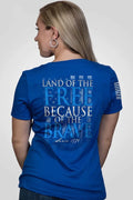 Women's Relaxed Fit V-Neck Shirt - Because Of The Brave