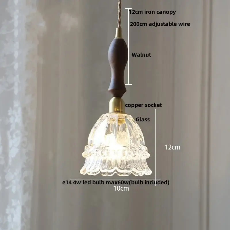 Ornate amber copper led pendant light for café and dining room