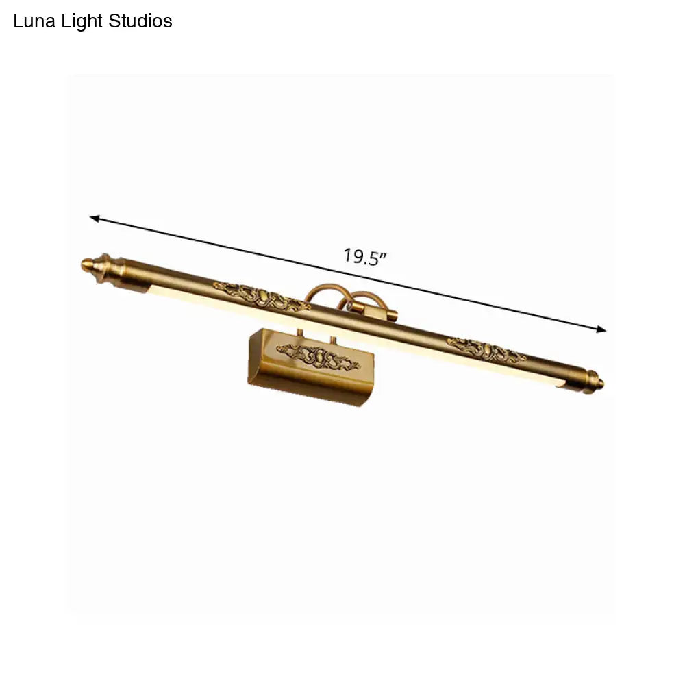 Ornate gold brass wall vanity light warm white bedroom sconce