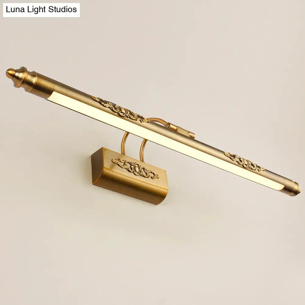 Ornate gold brass wall vanity light warm white bedroom sconce
