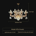 Ornate gold crystal candle chandelier for dining room