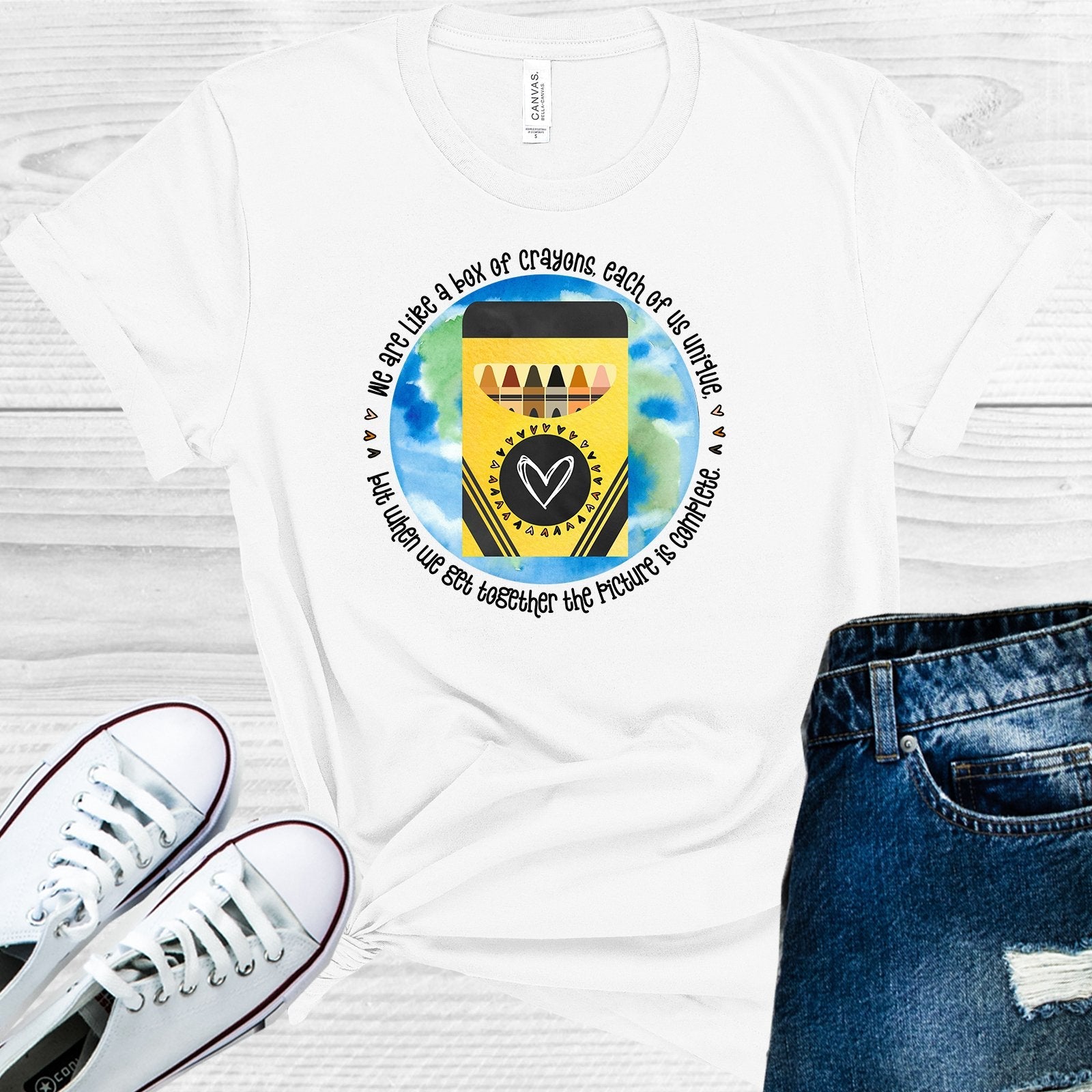 We are Like a Box of Crayons Each of Us Unique But When We Get Together the Picture is Complete Graphic Tee