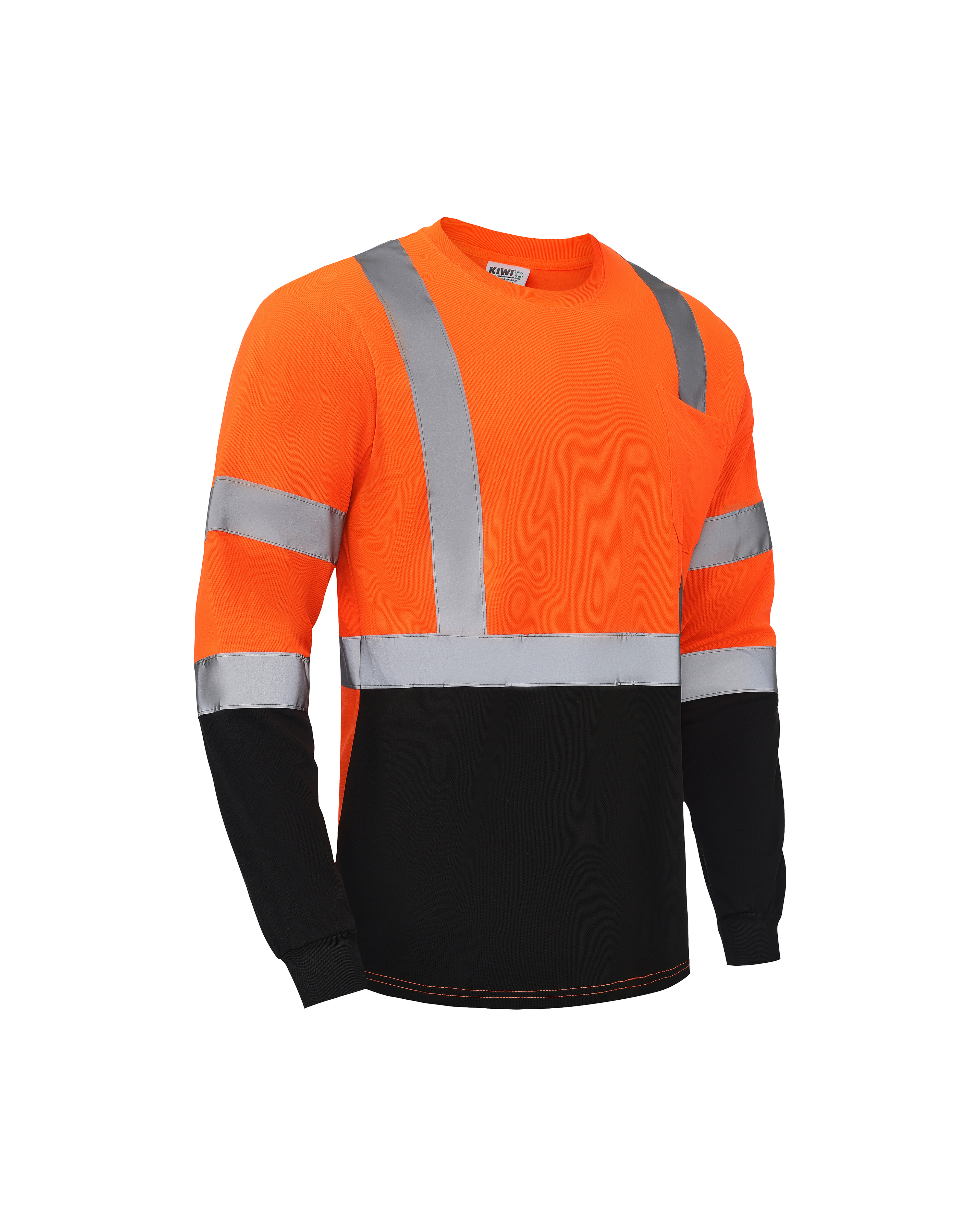 Kiwi High Visibility ANSI/ISEA 107-2020, Type R, Class 3 Two Tone Orange Long Sleeve Safety Shirt [R73200]