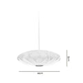 Oval white ribbed bubble silk pendant chandelier for dining room
