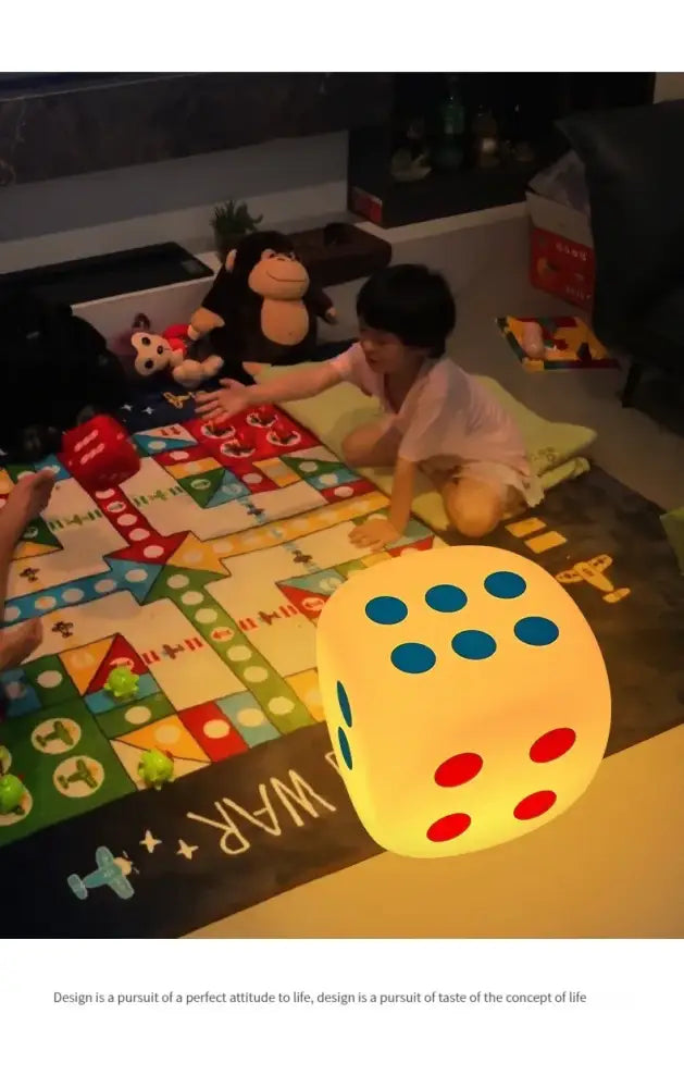 Oversized colorful dice night lamp with remote control for bedroom