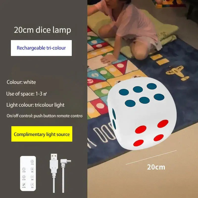 Oversized colorful dice night lamp with remote control for bedroom