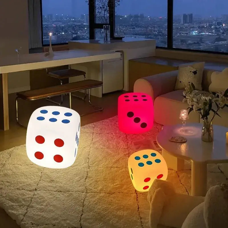 Oversized colorful dice night lamp with remote control for bedroom
