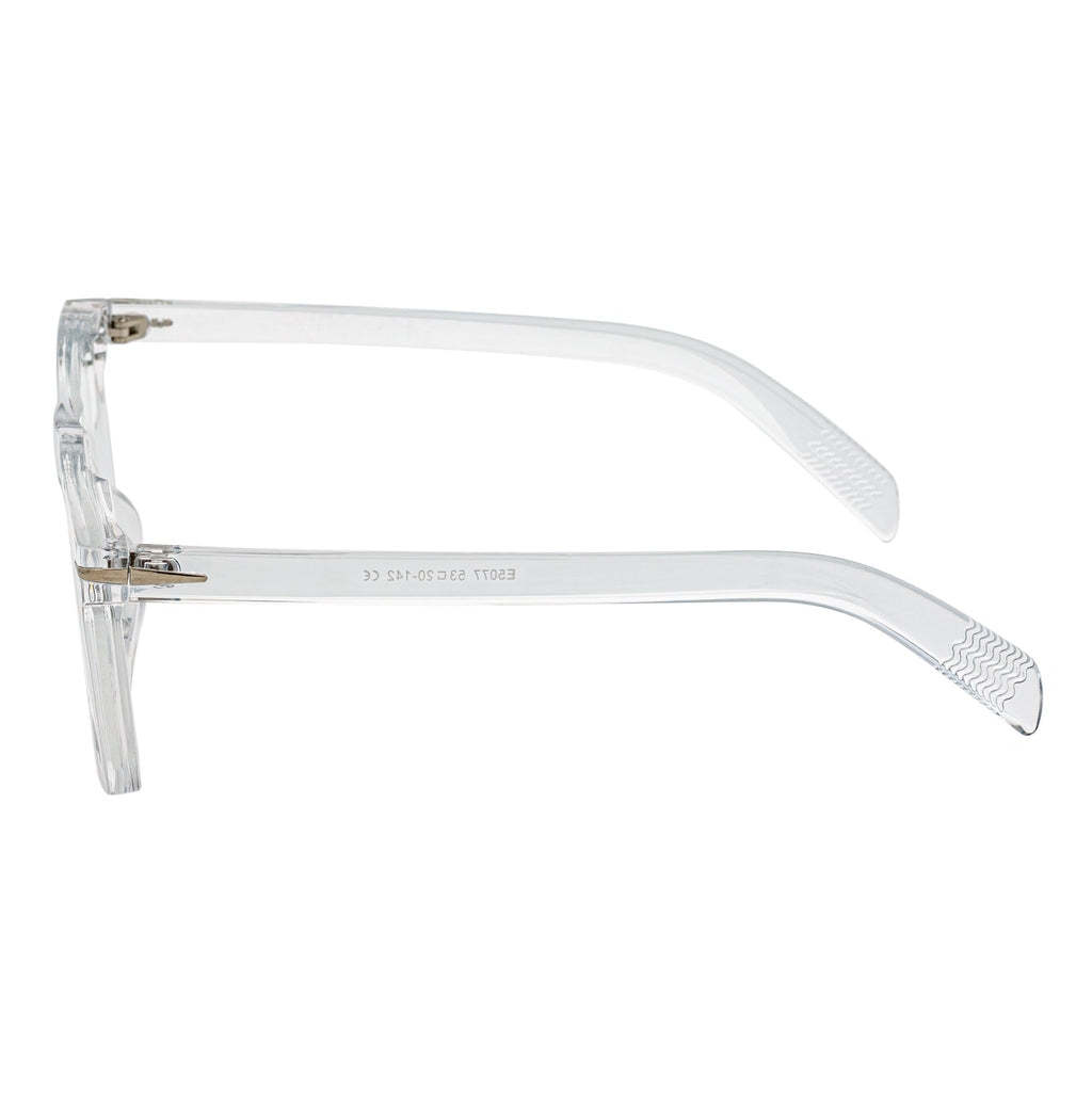 OXFORD - Classic Square Horn Rimmed Blue Light Clear Frame Flat Lens Glasses