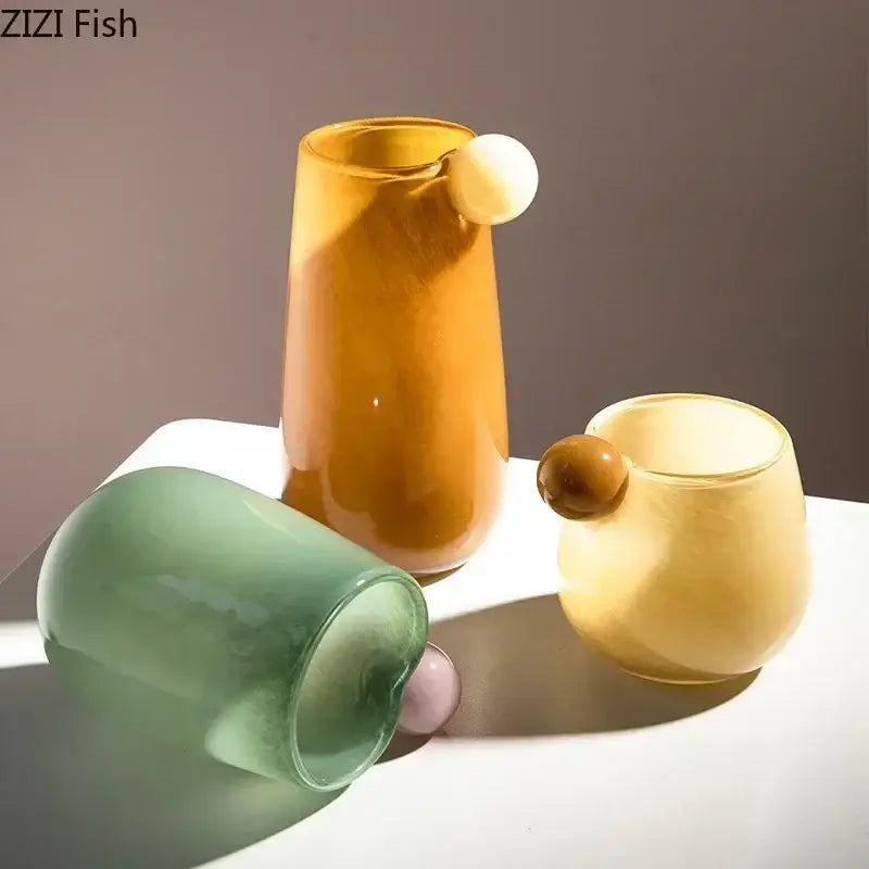 Pastel bubble colorful glass vase living room decor