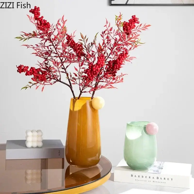 Pastel bubble colorful glass vase living room decor