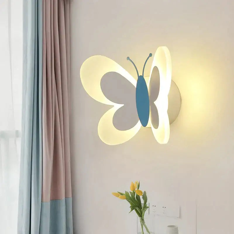 Pastel butterfly wall lamp set for kids bedroom and nursery