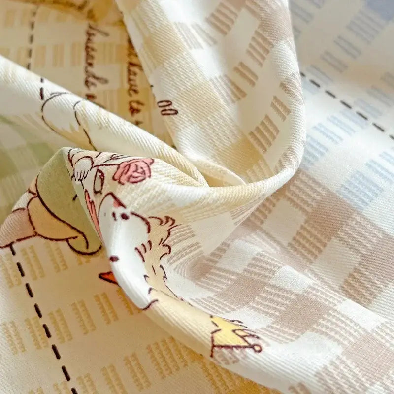 Pastel checkered cotton printed student bedding set bedroom decor