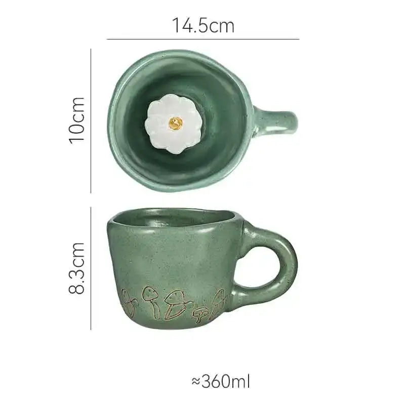 Pastel floral and celestial cartoon animal coffee mugs kitchen set