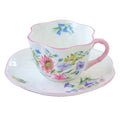 Pastel floral porcelain coffee cup and saucer set dining room