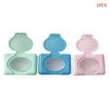 Pastel mint blue and pink baby wet wipes dispenser set bathroom holder