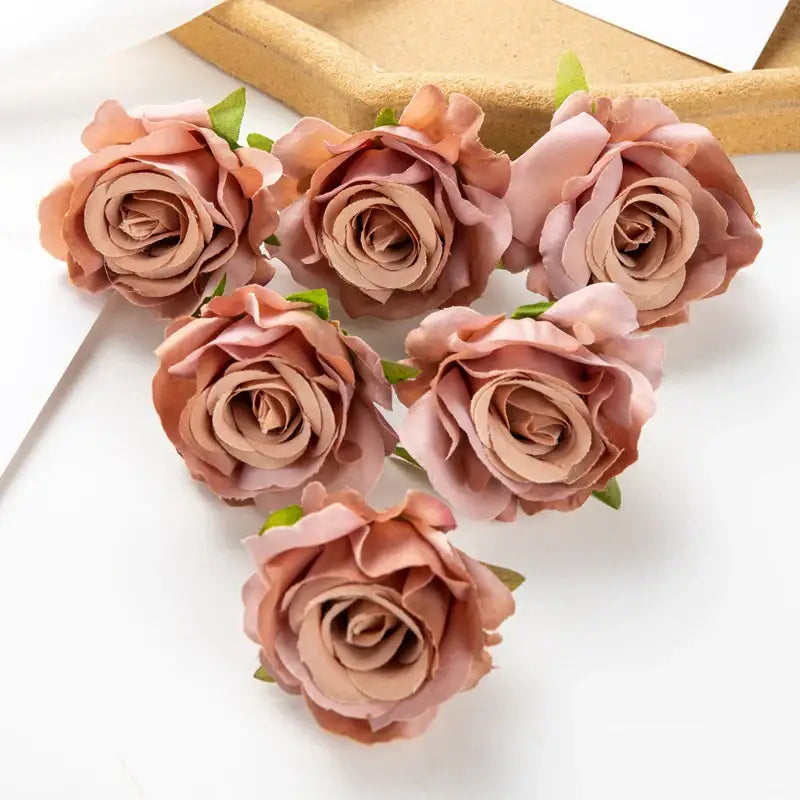 Pastel multicolor silk artificial flowers 100pcs wedding decor
