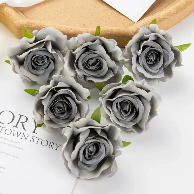 Pastel multicolor silk artificial flowers 100pcs wedding decor