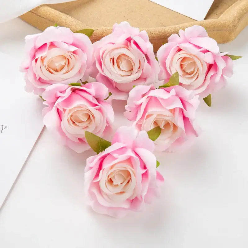 Pastel multicolor silk artificial flowers 100pcs wedding decor