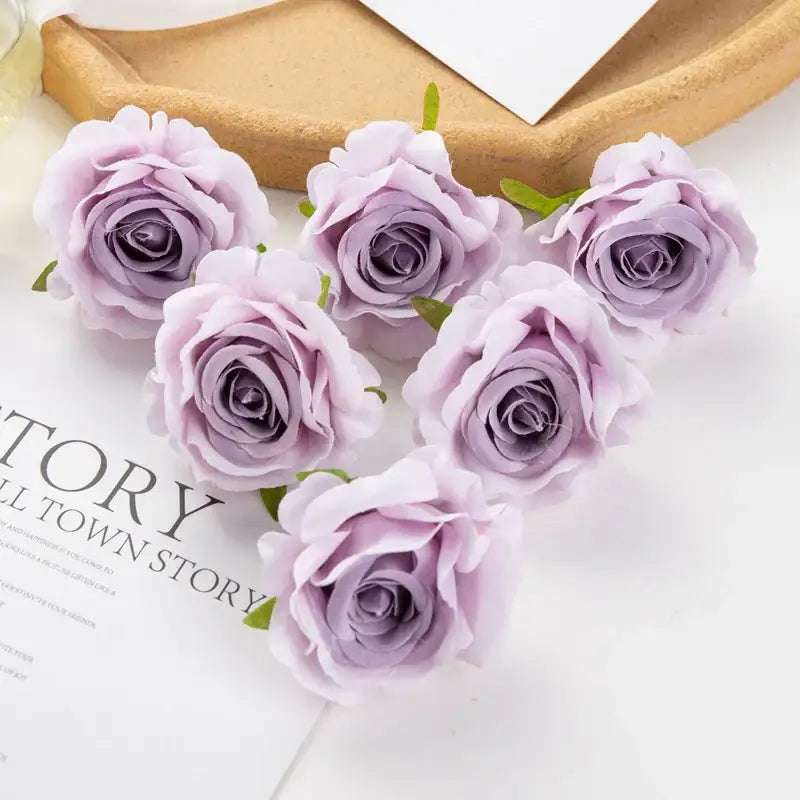 Pastel multicolor silk artificial flowers 100pcs wedding decor