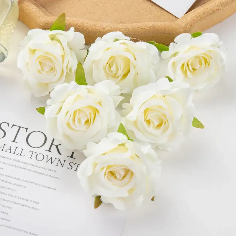 Pastel multicolor silk artificial flowers 100pcs wedding decor