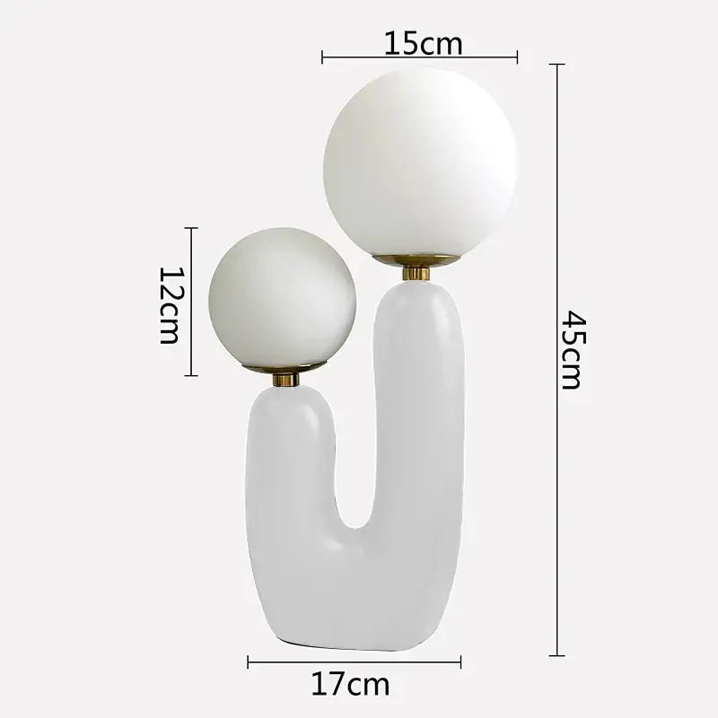 Pastel pink glass ball table lamp bedroom dual glowing spheres