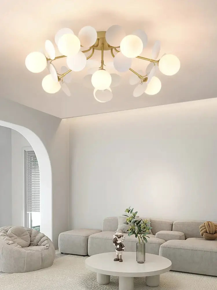 Pastel spherical colorful chandelier pendant lamp for dining room