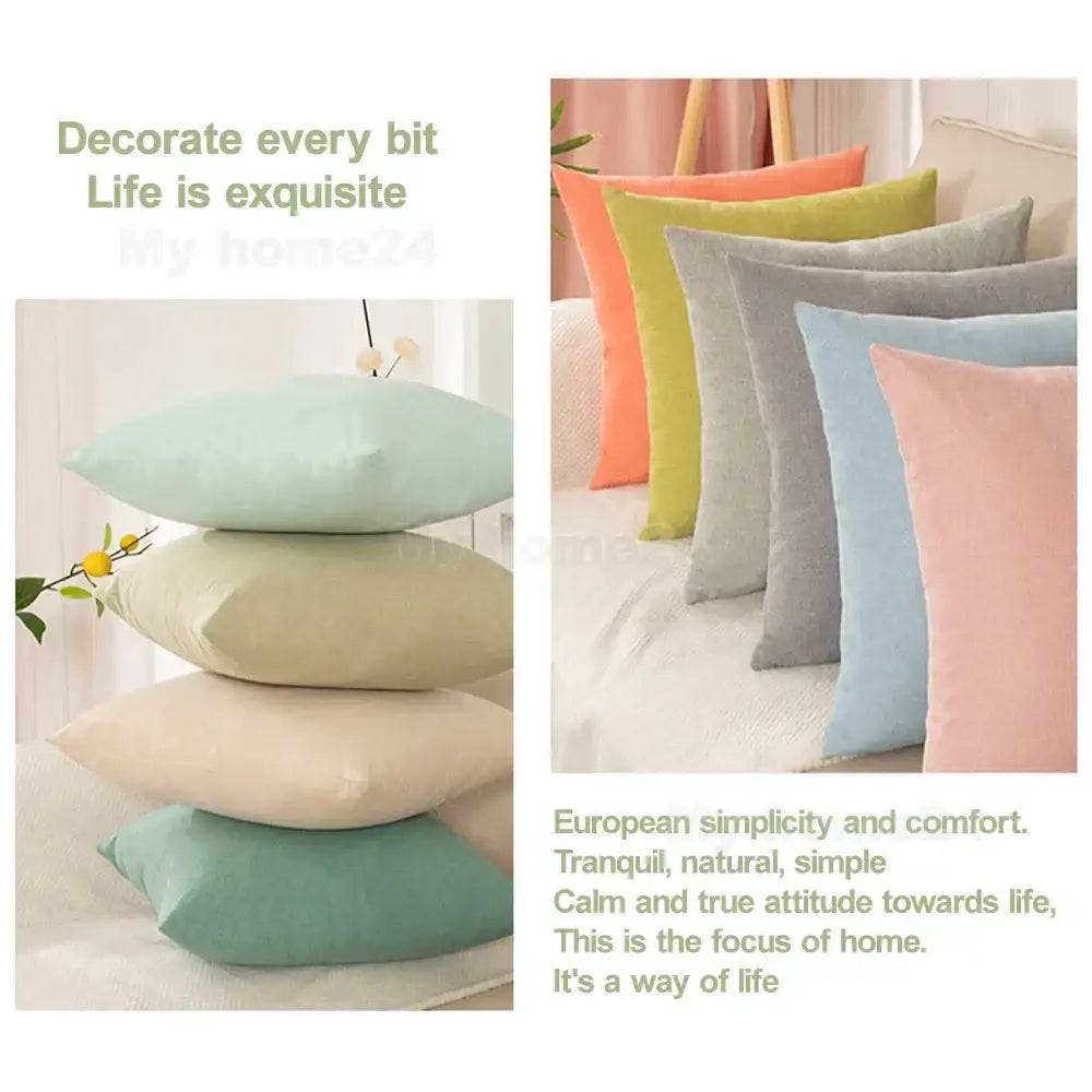 Pastel velvet rectangular pillow cover set living room decor