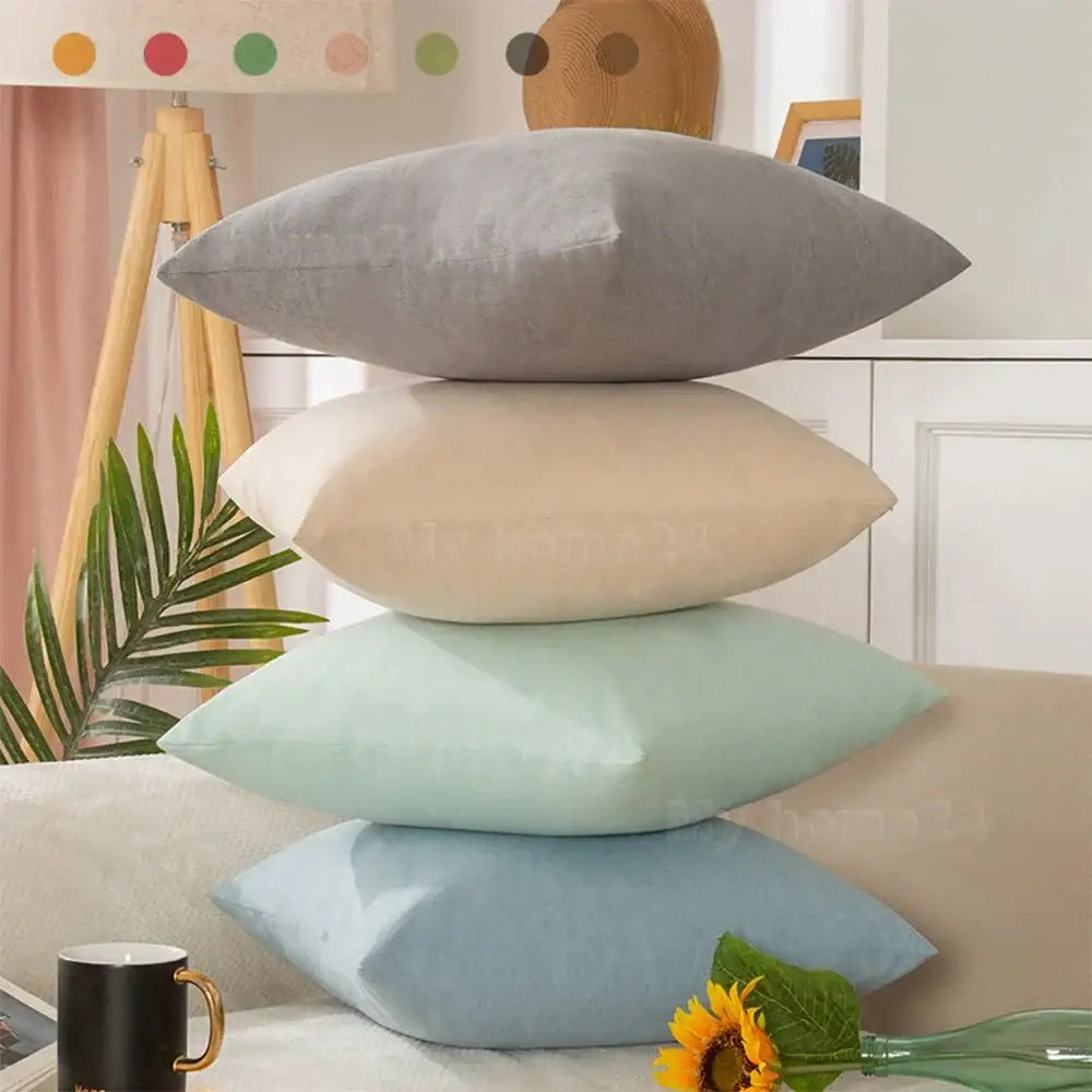 Pastel velvet rectangular pillow cover set living room decor