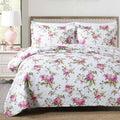 Patchwork rust & cream floral coverlet bedding set bedroom bedspread