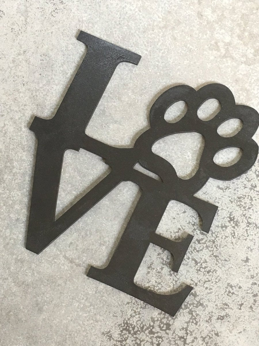 Paw Print Love Sign Wall Decor