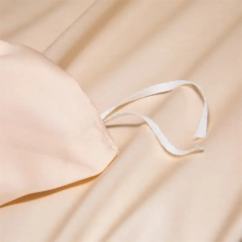 Peach satin cooling cotton solid bedding set for bedroom