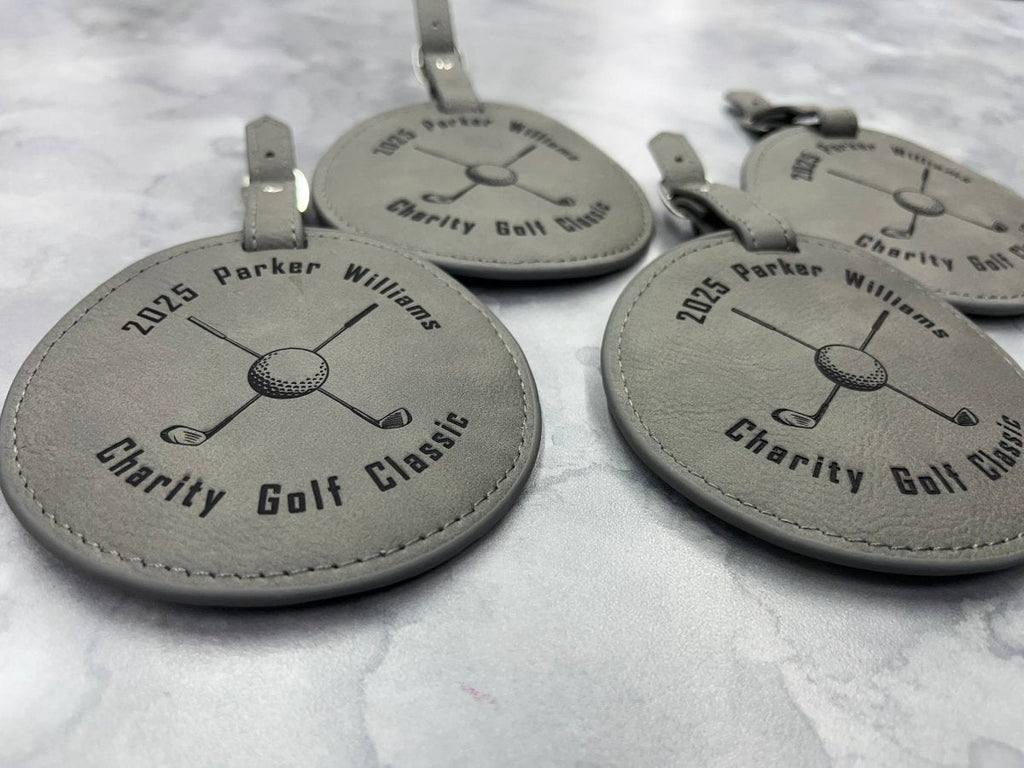 Personalized Golf Gift Set - Leather Tee Holder and Ball Marker