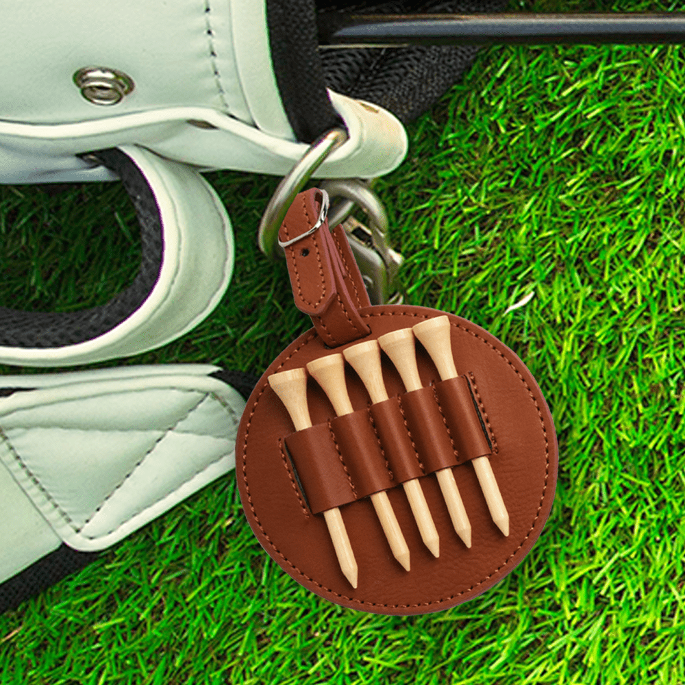 Personalized Golf Gift Set - Leather Tee Holder and Ball Marker