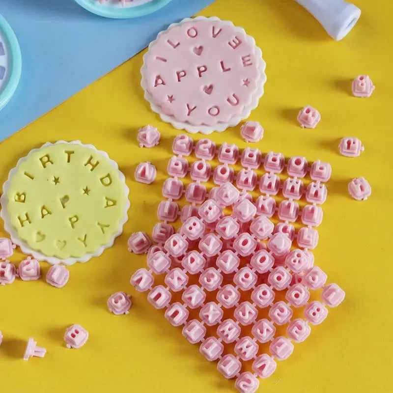 Pink and blue decorbites cookie stamps kitchen baking set
