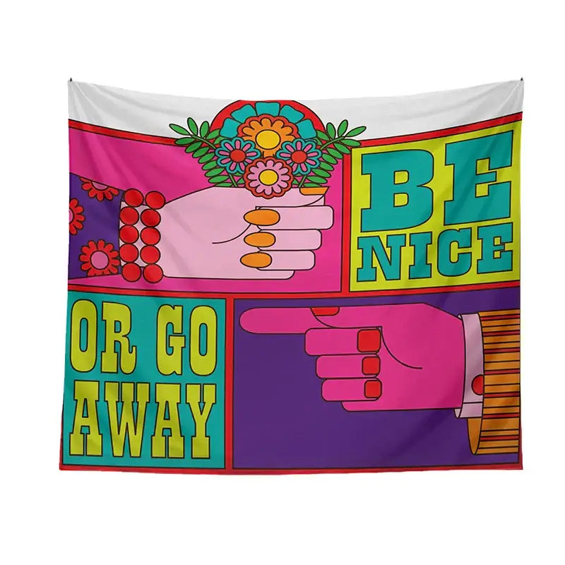 Pink and purple psychedelic hippie tapestry bedroom wall hanging