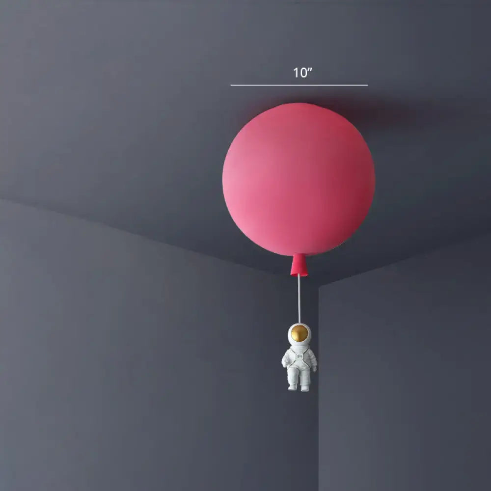 Pink astronaut ceiling lamp – kids bedroom acrylic pendant light