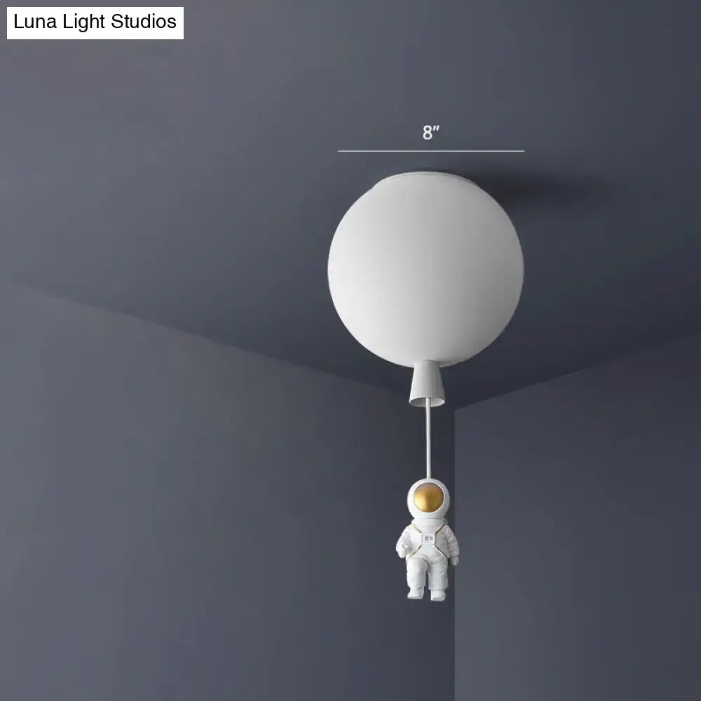 Pink astronaut ceiling lamp – kids bedroom acrylic pendant light